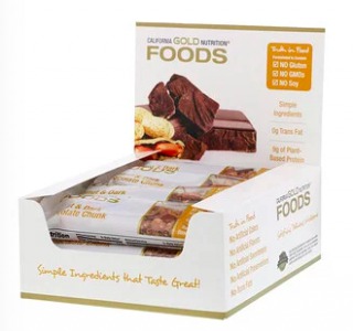 California Gold Nutrition(カリフォルニアゴールドニュートリション)ピーナッツ&ダークチョコレートチャンクバー