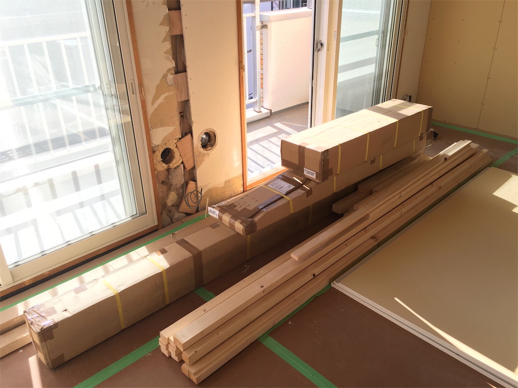 image︎ 飾り棚に使う足場板