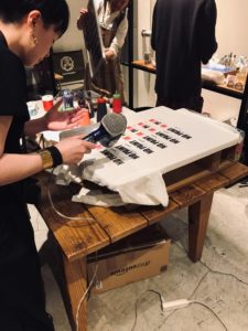 シルクスクリーンを乾かす