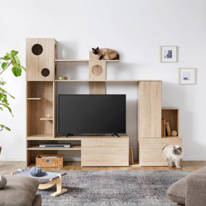 キャットウォーク付壁面収納付テレビ台