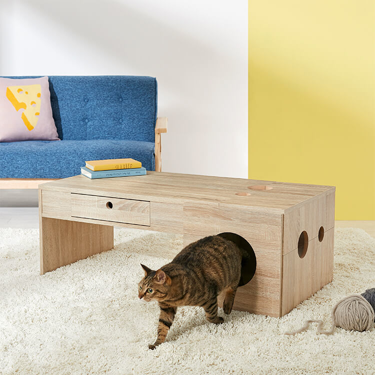 人気は猫が入れるテーブル。LOWYAの家具で猫と暮らそう | yokoyumyumのリノベブログ