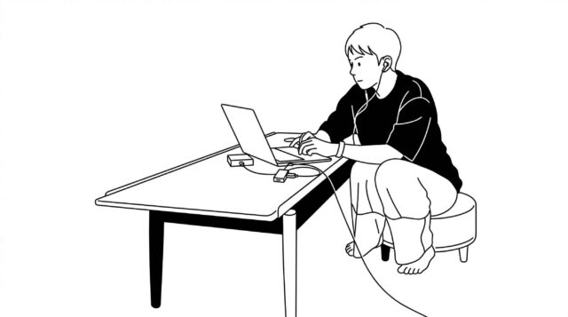 ローテーブルで食事する時