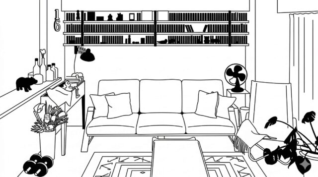 3人掛けタイプの大きなソファ