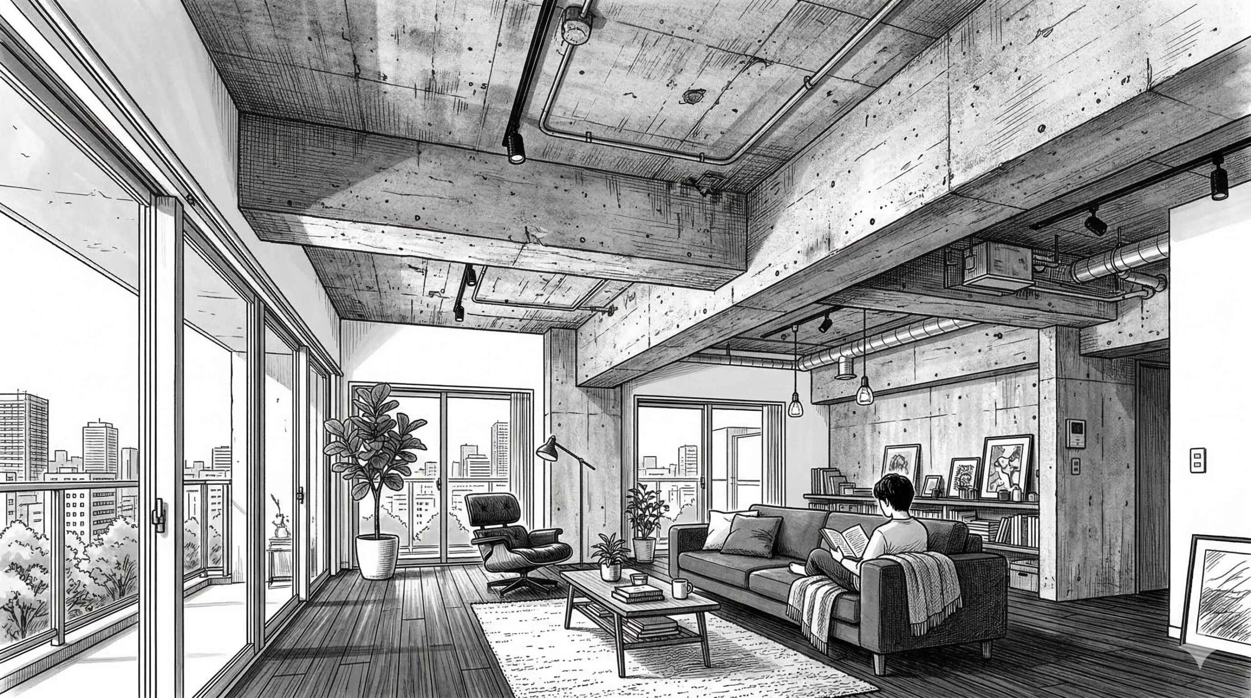 マンション梁だらけ